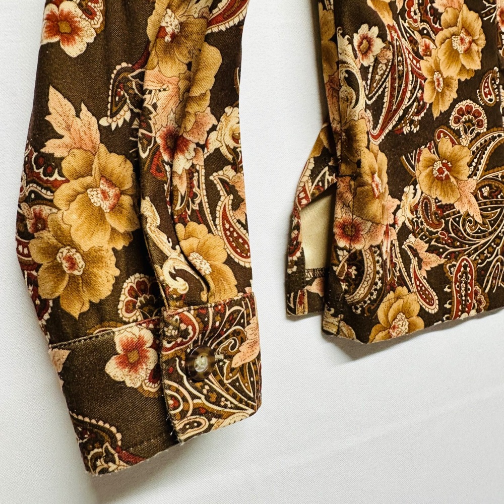 Sag Harbor Floral Fall Colors Paisley Print Long Sleeve Jacket Top Size 16P L - Picture 4 of 7